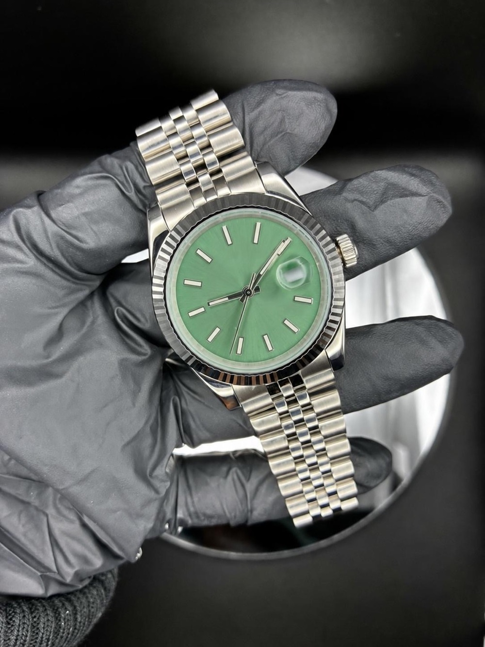 Stainless Steel Datejust with Green Dial